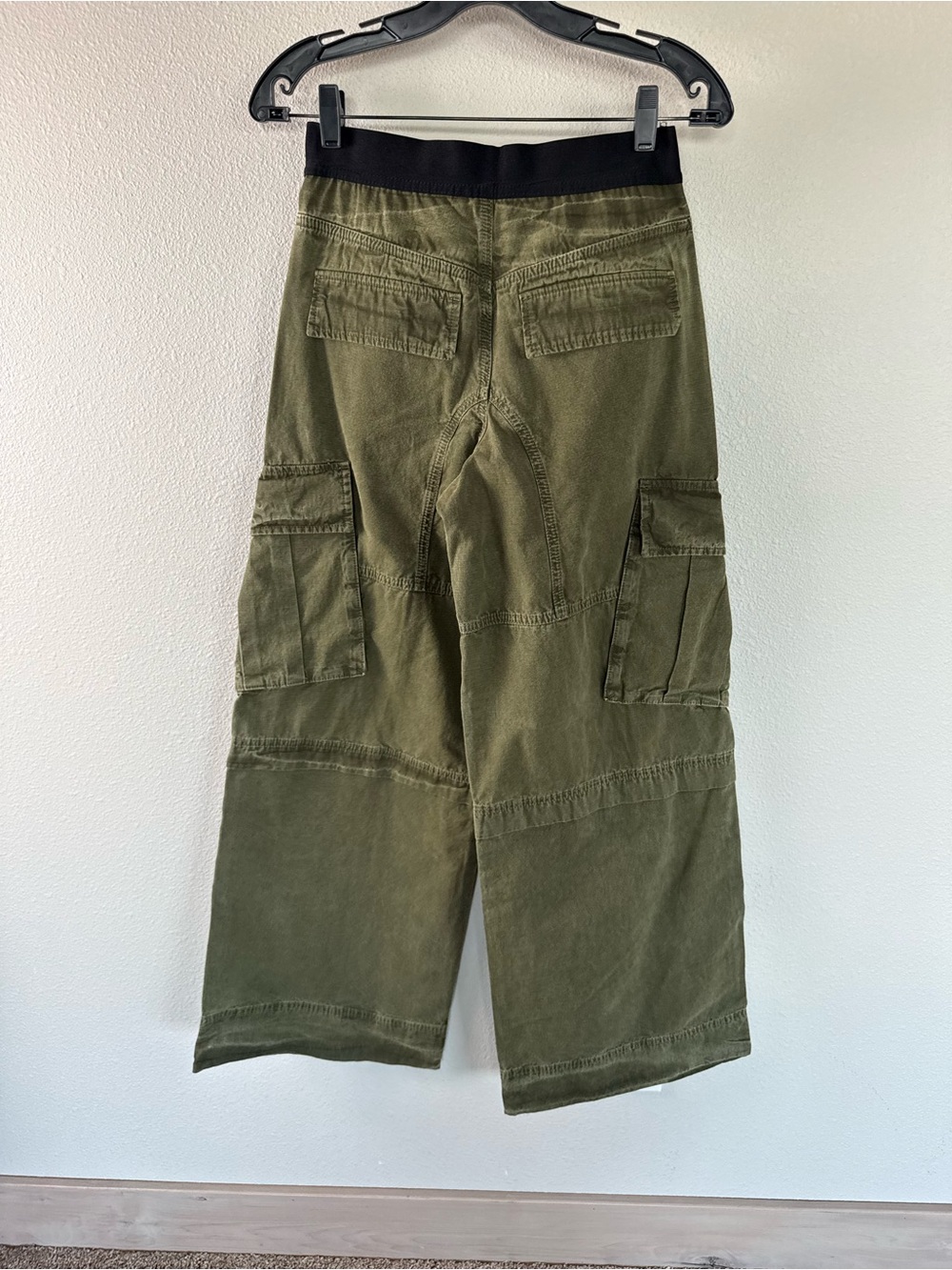 New ME+EM Wide-Leg Cargo Trouser Elastic Waist Pants NWT Spring Olive Size 2 - Picture 8 of 16